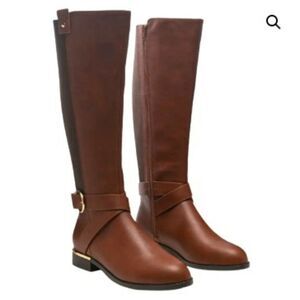 NEW! BROWN KNEE HIGH BOOTS | BROWN & TAN RIDING KNEE HIGH BOOT